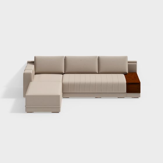 Urban Comfort Low-Poly Sofa 3D model for Modern Spaces