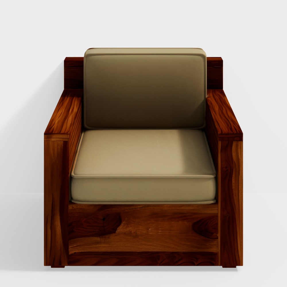 Marriott 1 Seater Wooden Sofa