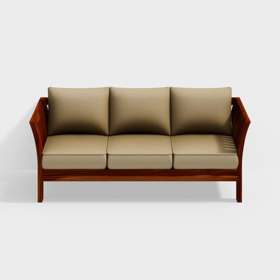 Stylish Minimalist 3D Sofa Model for Modern Spaces