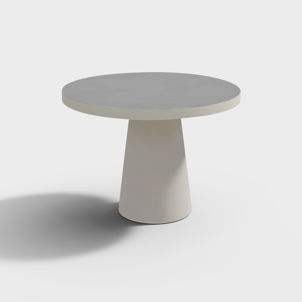 Bàn ăn tròn chân đế bê tông trong và ngoài trời