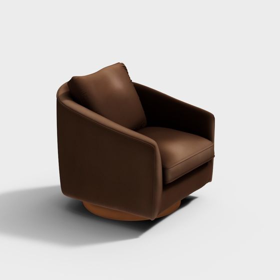 Stylish Brown Rotating Chair 3D model for Contemporary Spaces