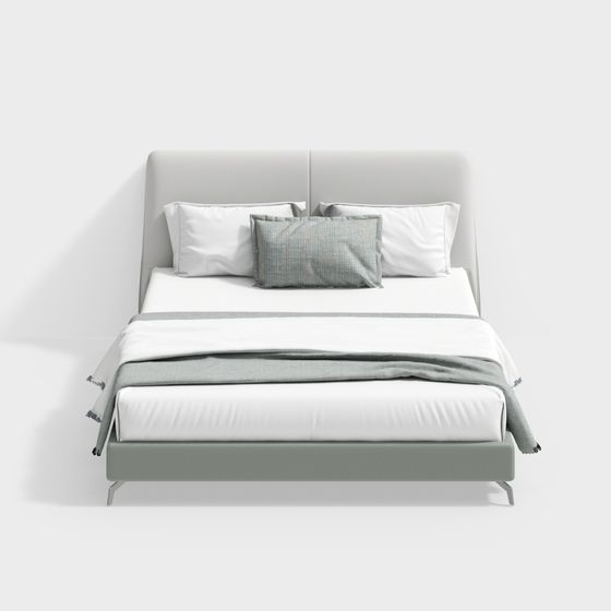 Modern Minimalist Bed 3D model