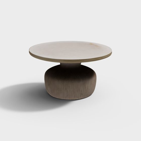Minimalist Polygonal Round Table 3D model