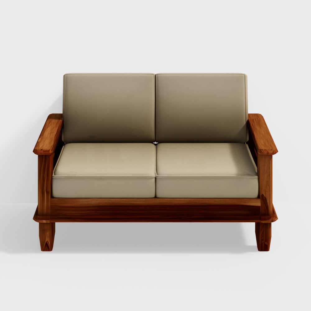 Quartz 2 Seater Wooden Sofa