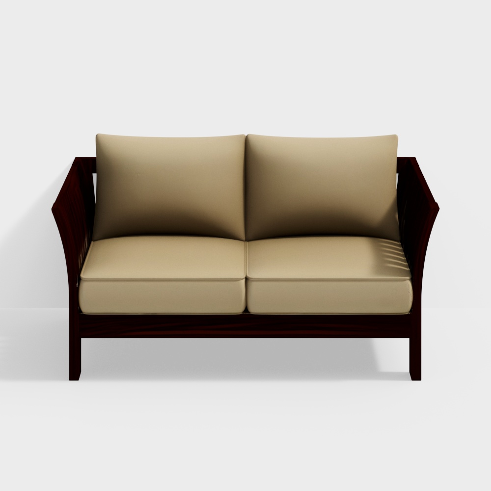 Raiden 2 Seater Wooden Sofa