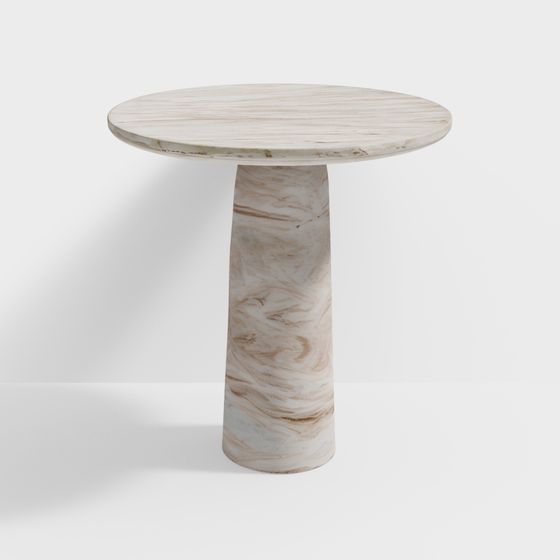 Elegant Marble Round Table 3D model