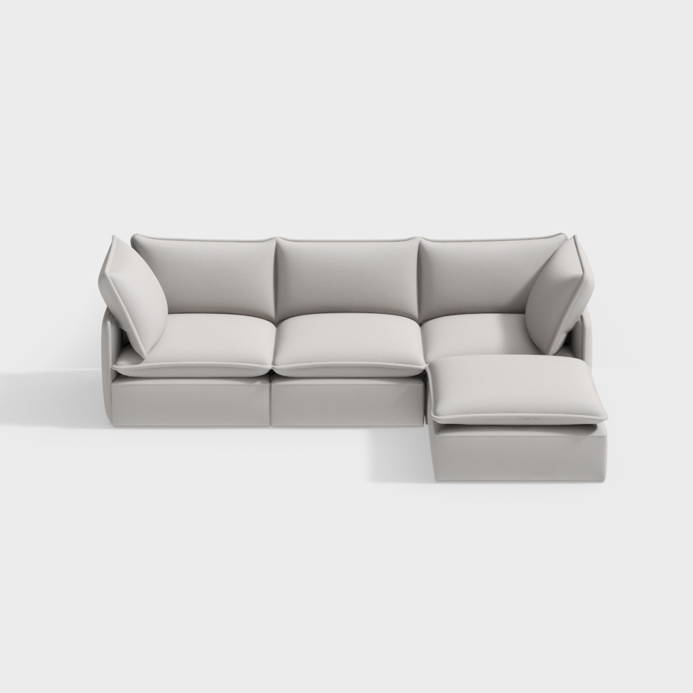 โซฟาผ้าประสิทธิภาพสีขาวหิมะ 4 ชิ้นแบบลูมิส