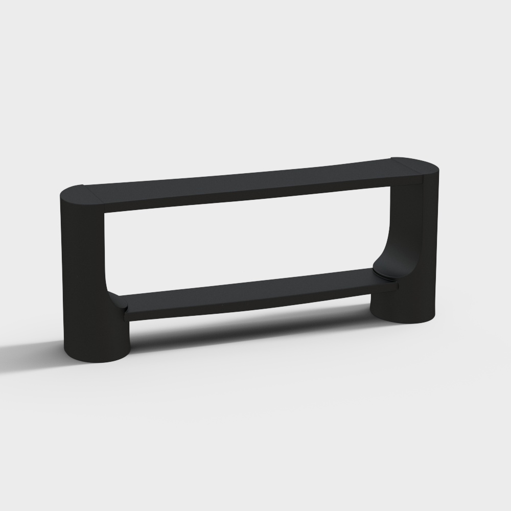 Scoop Black Marble and Oak Wood Console Table