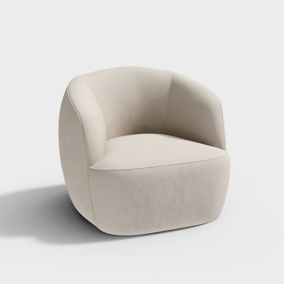 Fauteuil pivotant en bouclé blanc chaud Laszlo
