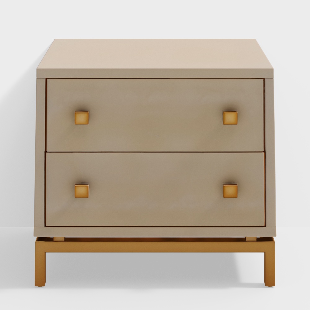2-Drawer Ivory Shagreen Nightstand