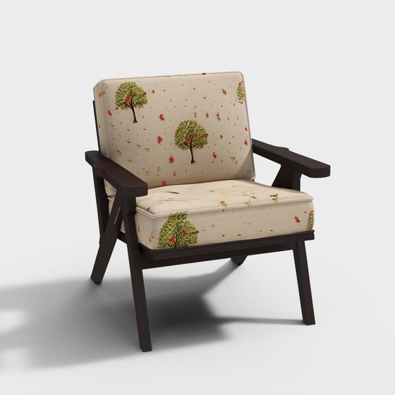 Cozy Vintage Single Sofa 3D model for Modern Spaces