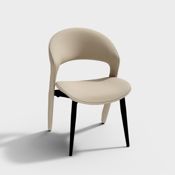 Sleek Dining Chair 3D model