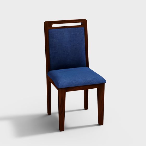 Contemporary Brown Fabric Chair 3D model