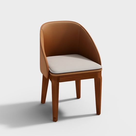 Elegant Curved Chair 3D model for Contemporary Spaces