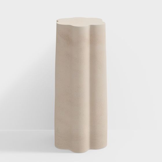 Table à boissons haute en résine faux travertin Fleur