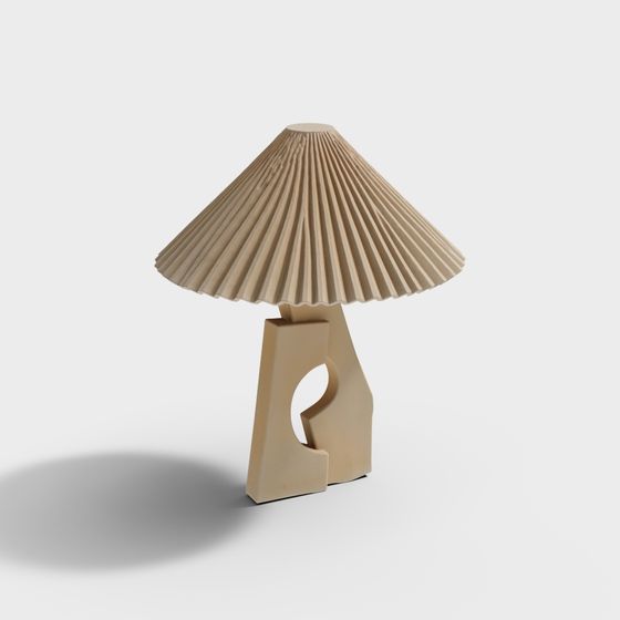 Đèn bàn điêu khắc gốm màu kem Ruins