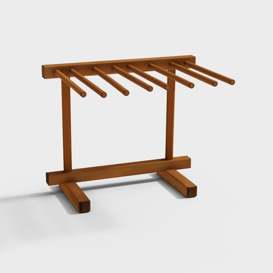 Minimalist Wooden Hanger 3D model