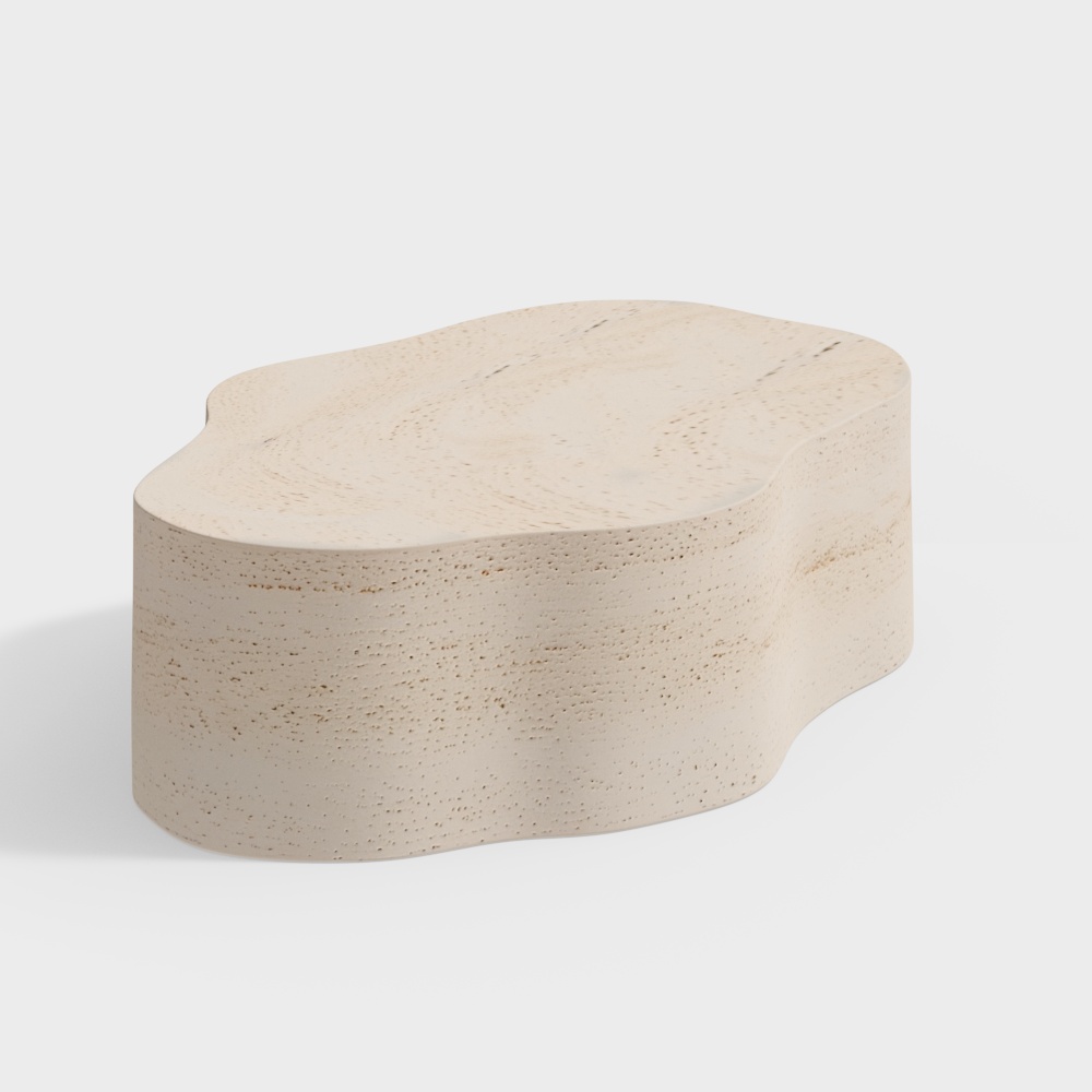 Table basse en résine faux travertin Fleur