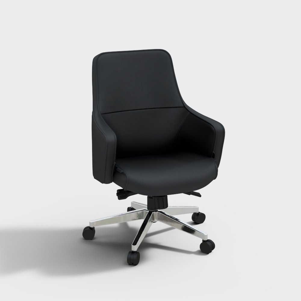 Indigo Medium Back Leather Chair