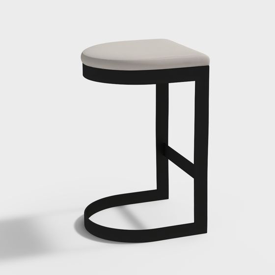 Sleek Modern Minimalist Bar Stool 3D model