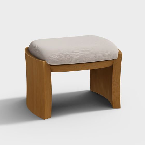 Modern Minimalist Curved Stool 3D model