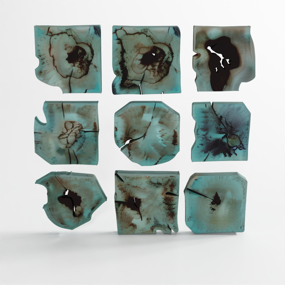 Decorazione a Parete Bahati Blu in Legno