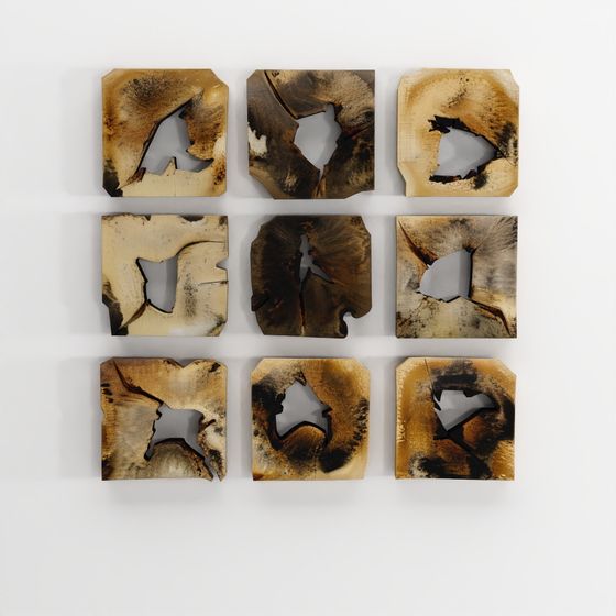 Burnt Wood Panels 3D model