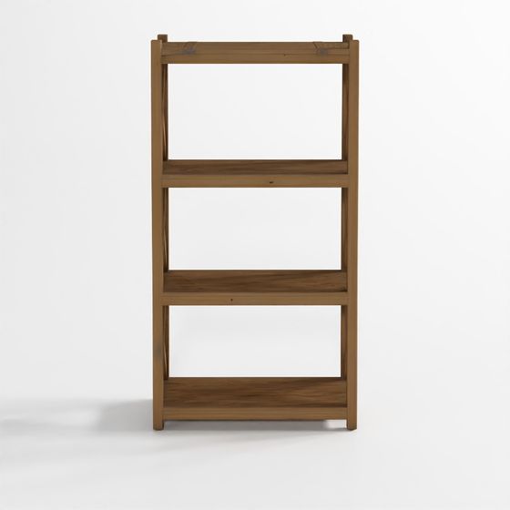 Foldable Bookshelf Rustic Wood 3D model
