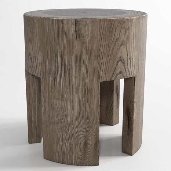 Wood Grain Round Table 3D model