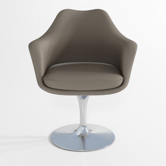 Sleek Modern Chair 3D model with Metallic Base