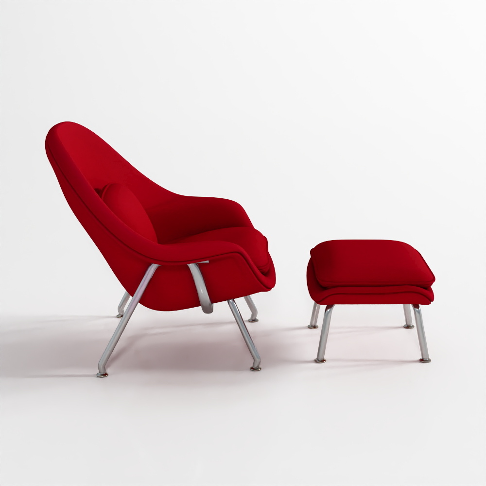 Womb Medium Chair with Ottoman