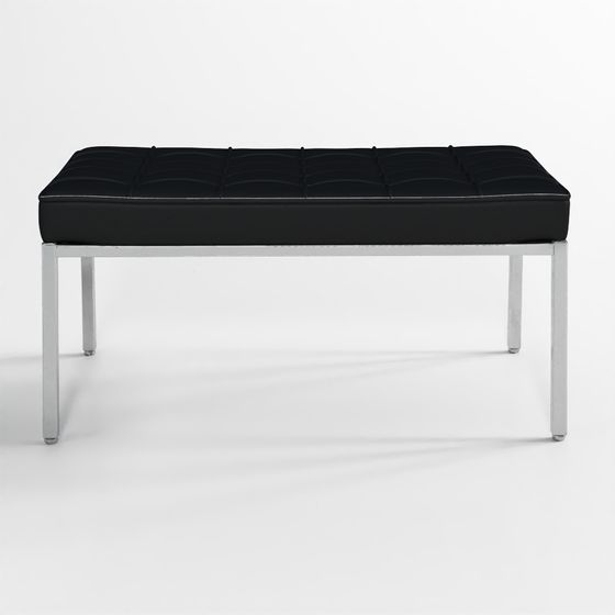 Modern Black Leather Bench 3D model