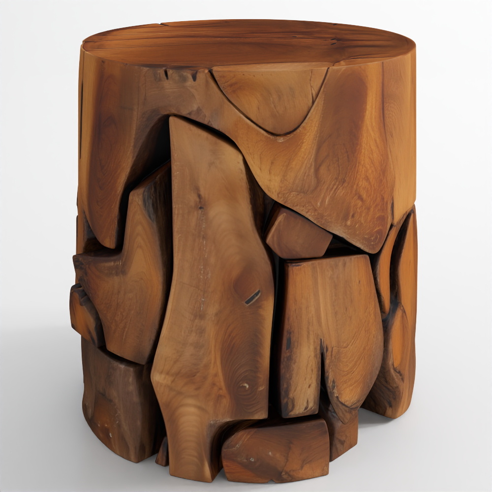 Table d'Appoint Ronde Howard en Bois Récupéré