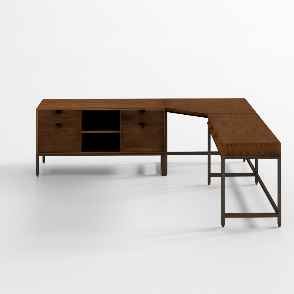 グラハム コーナーデスク ファイリング クレデンザ付き