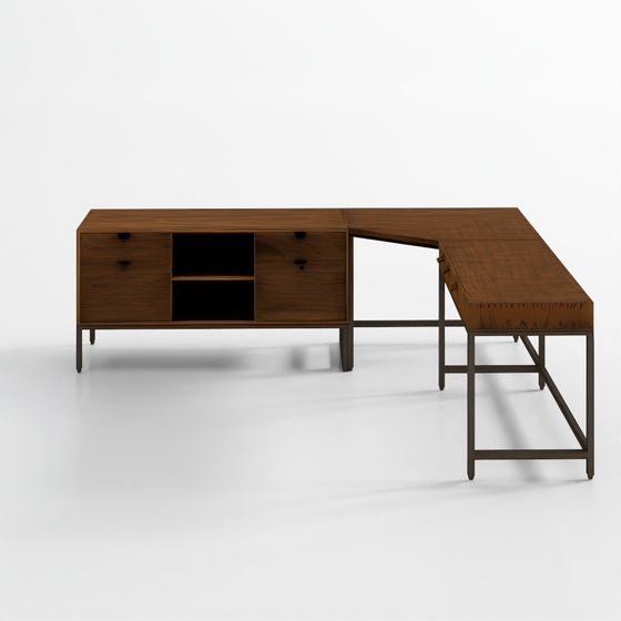 グラハム コーナーデスク ファイリング クレデンザ付き