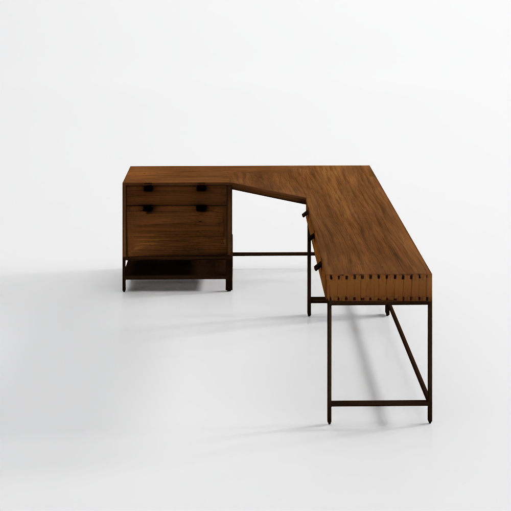 グラハム コーナーデスク ファイルキャビネット付き