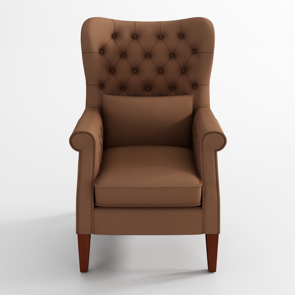 Champlain Tufted Roll Arm Leather Chair