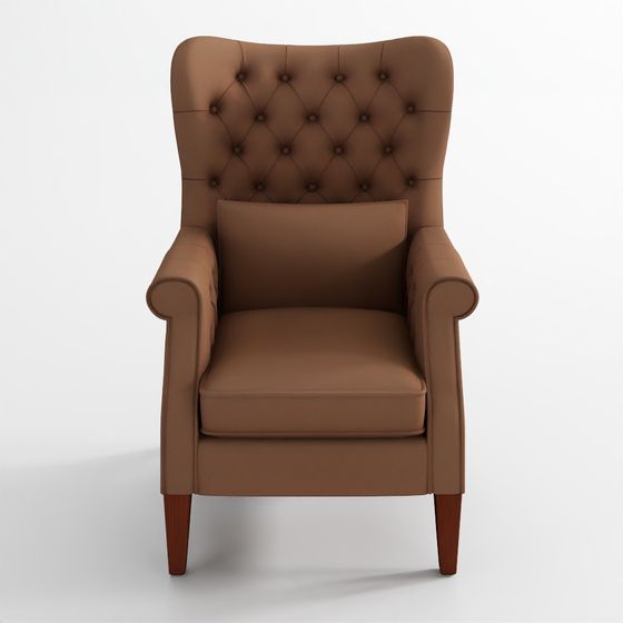 Champlain Tufted Roll Arm Leather Chair