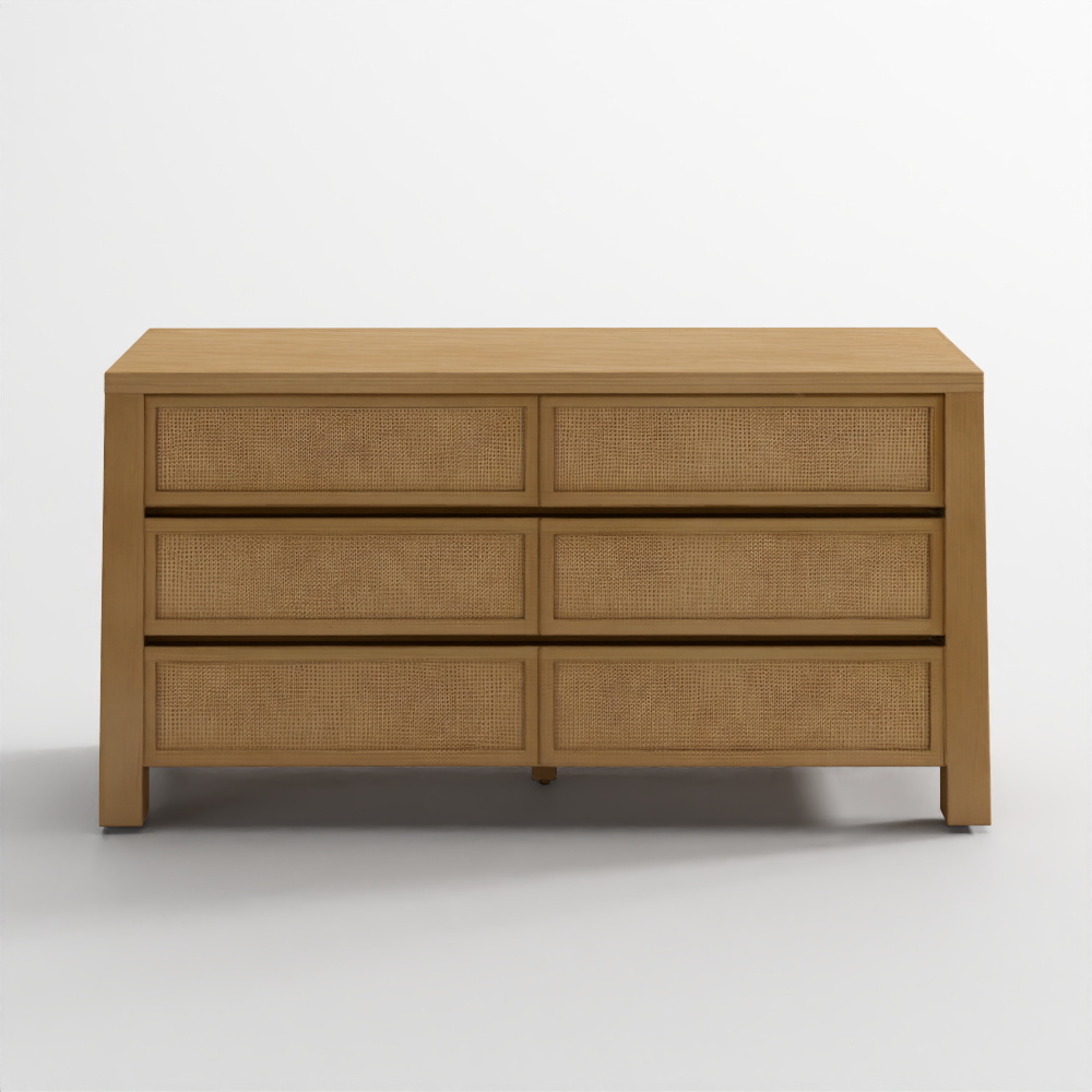 Cómoda Marina de Mimbre con 6 Cajones