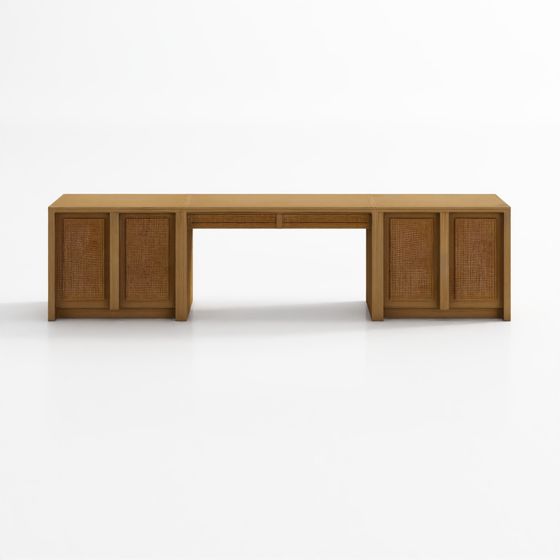 Escritorio Consola de Almacenamiento Marina de Mimbre Grande