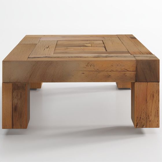 皮爾森方形回收木材咖啡桌