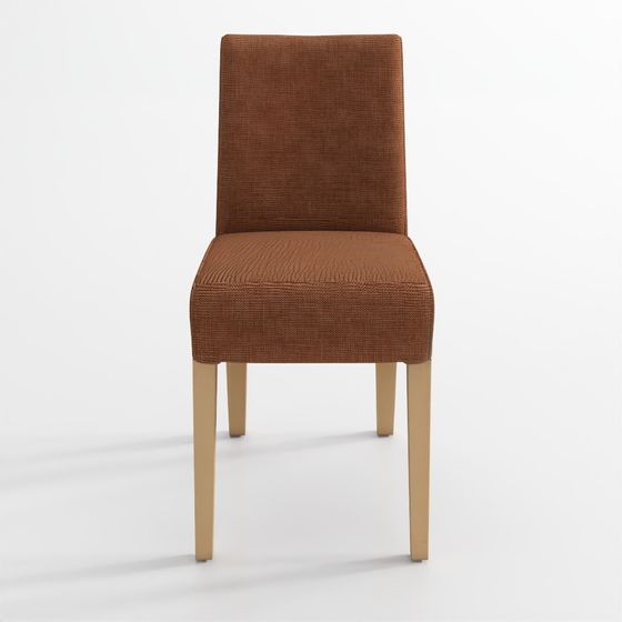 ロウドゥシエンナ張地ダイニングチェア（天然木脚付き）