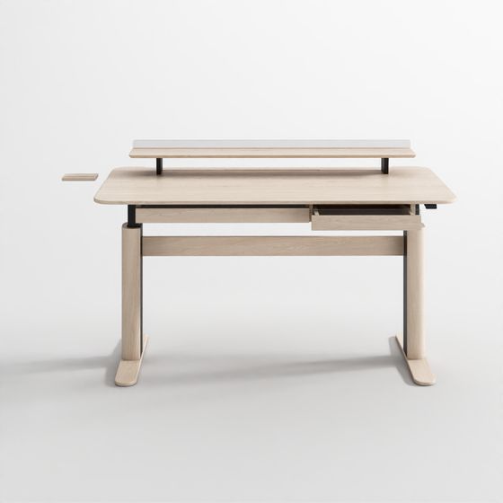 Woody Prime Kirschholz Elektrisch verstellbarer Schreibtisch mit Montageservice