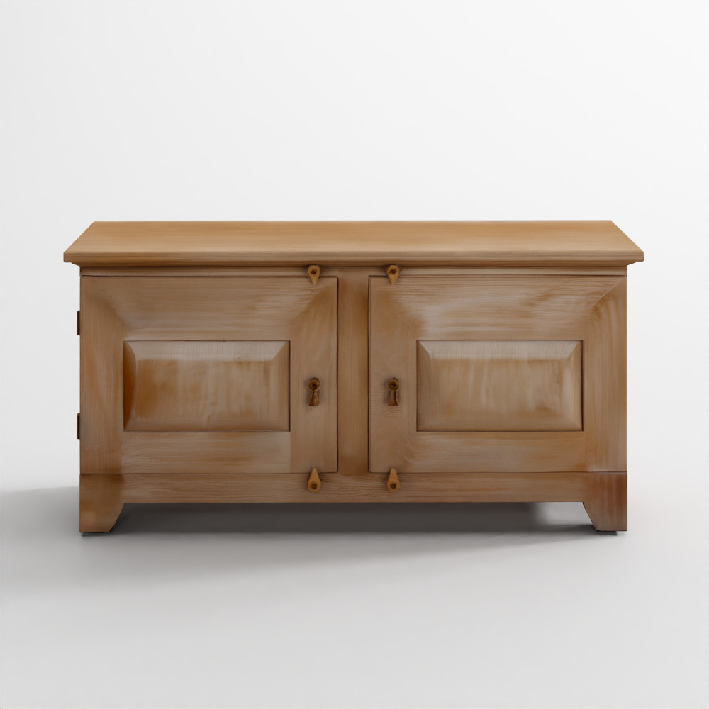 Credenza Basca in Legno Massello Marrone Chiaro Invecchiato