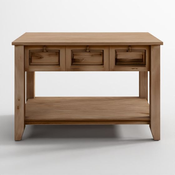 Кухонный островок Баск из светлого массива дерева