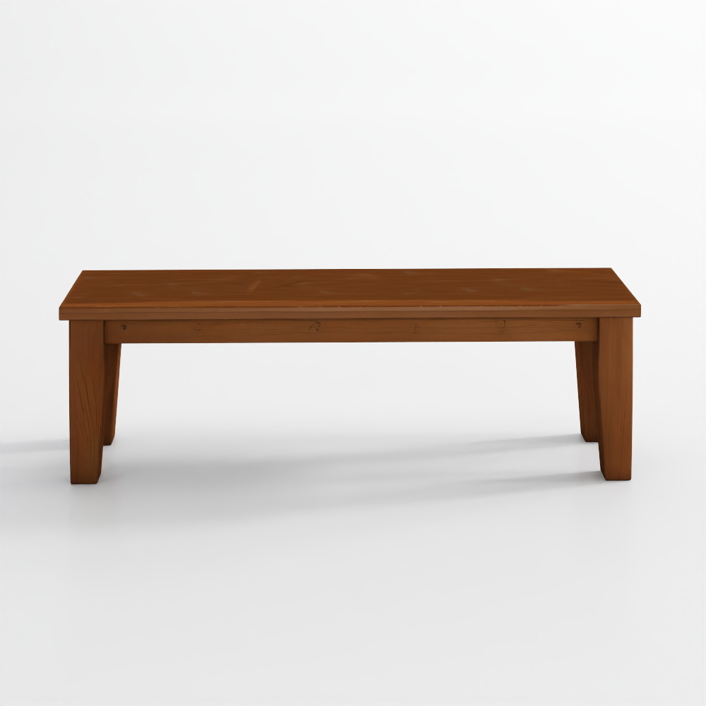 Basque Hellbraune Massivholz Sitzbank