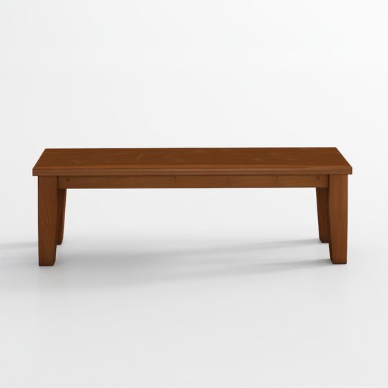 Basque Hellbraune Massivholz Sitzbank