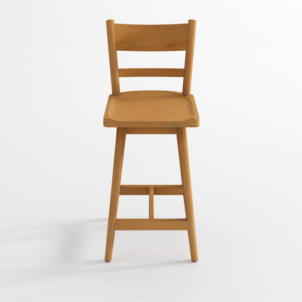 เก้าอี้บาร์หมุนไม้สีน้ำตาลอ่อนอาร์โน