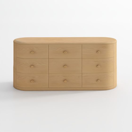 Anneli Natürliche Eichenholz 9-Schubladen-Kommode