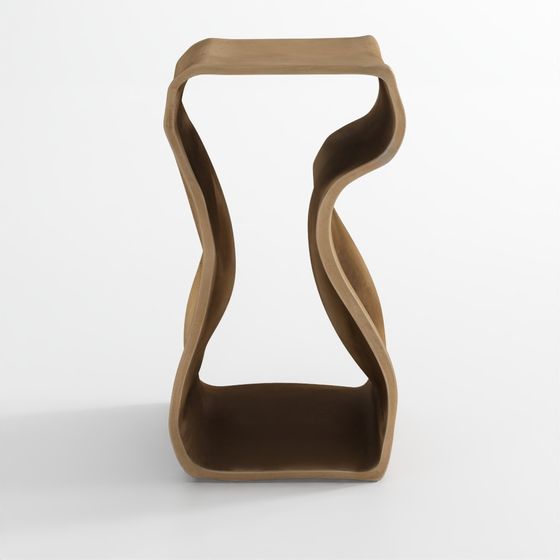 Tavolino da Bevande in Alluminio Fuso Ottone Bronzato Espressionista